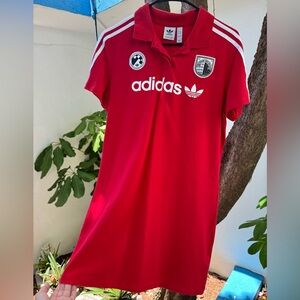 Adidas Originals Red Soccer Jersey Dress Women’s Size Large